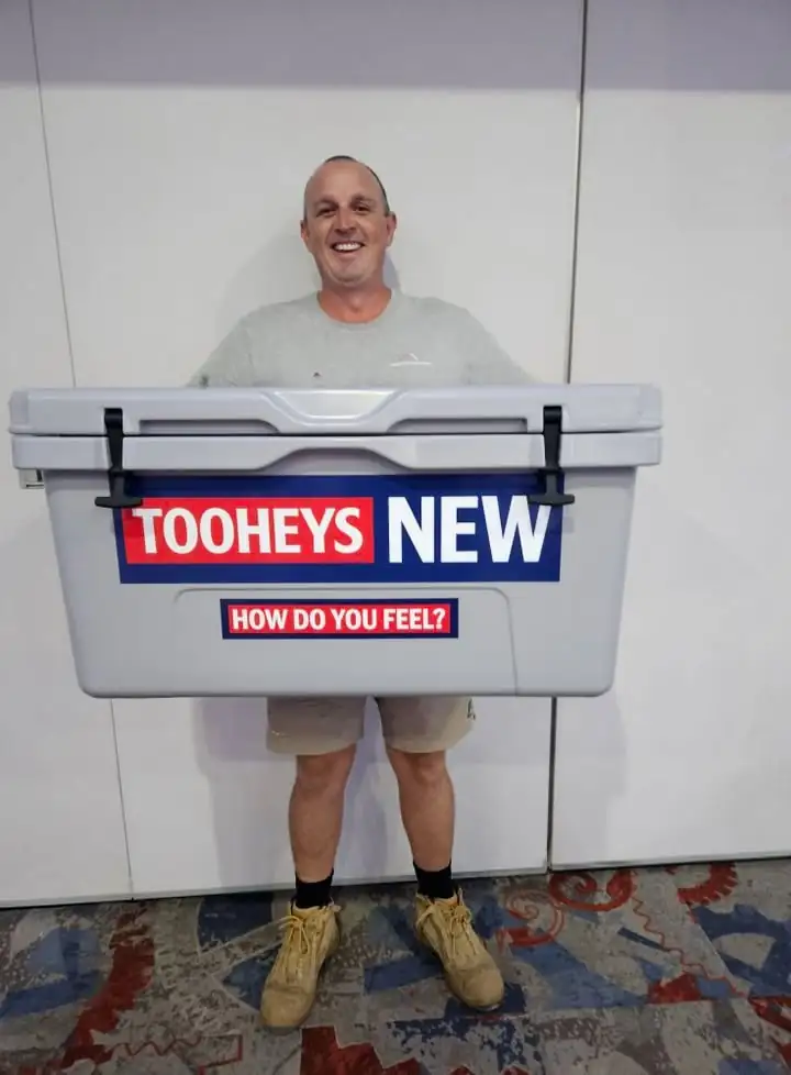 Featured image for “Another happy winner at the Wauchope RSL Club . Aaron Gartwaite was stoked with 85lt Tooheys esky prize from our recent Tooheys Promotion.  #tooheys. #wp”